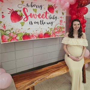 SHEIN Cream Off-Shoulder Maxi Dress